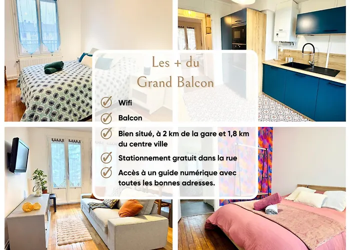 Daire Le Grand Balcon - Proche Centre - Wifi - Machine A Laver